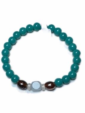 Glass bead stretchy bracelet handmade one of a kind